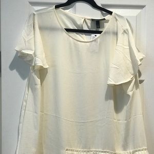 LANE BRYANT WORK BLOUSE IN CREAM